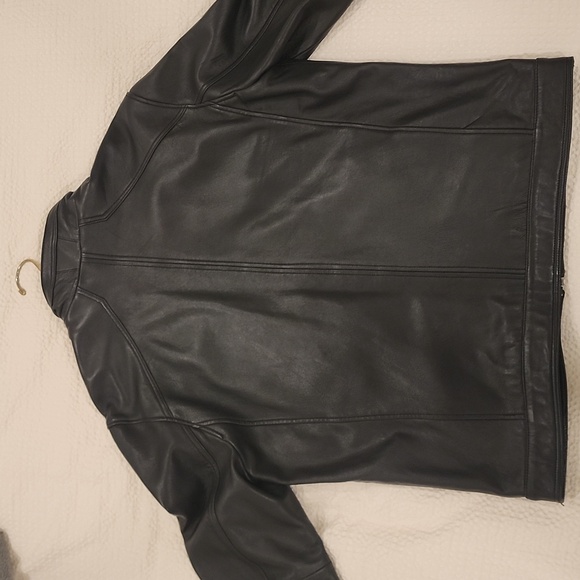 Michael Kors Large Mens Black Genuine Leather Jacket - Picture 5 of 8